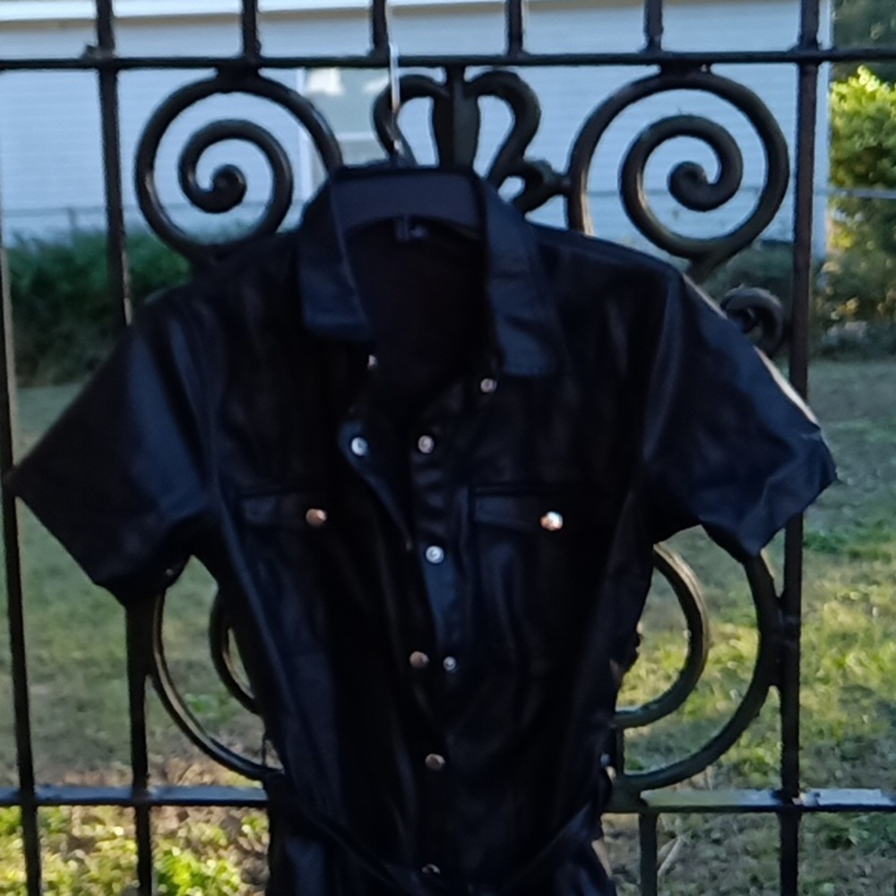 Faux leather dress